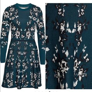 Eliza J Floral Fit & Flare Sweater Dress